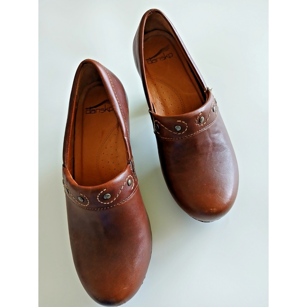 Dansko Riki Leather Clog Brown Size US 6.5-7 EU Size 37